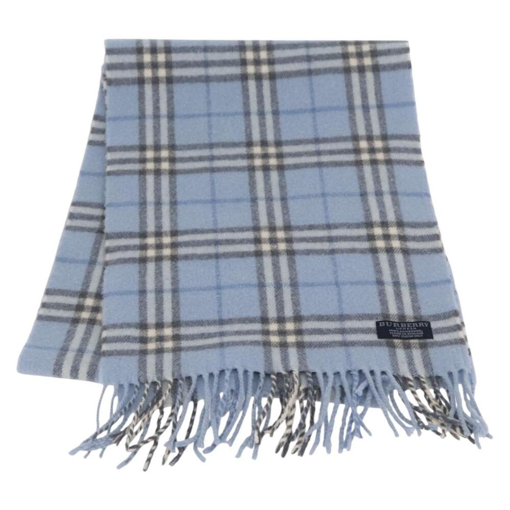 Burberry Nova Check Wool Scarf Light Blue